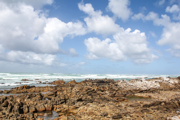 Fototapeta na wymiar Cape Agulhas, the sourthern most tip of Africa and where the two oceans meet