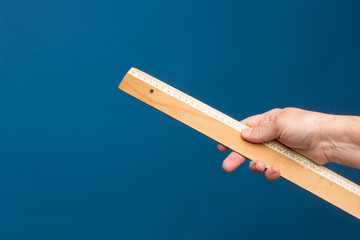 Wooden ruler, vintage classic ruler