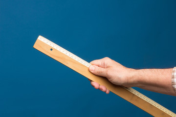 Wooden ruler, vintage classic ruler