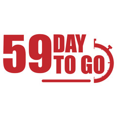 59 day to go label, red flat  promotion icon, Vector stock illustration: For any kind of promotion