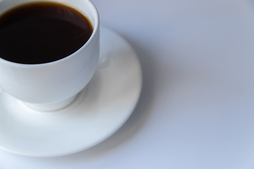 Cup of coffee on white background