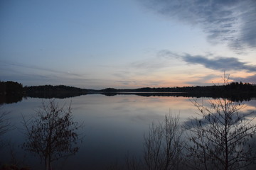 sunset over the lake