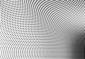 Wave halftone texture. Abstract monochrome chaotic background. Template for printing on wrapping paper, fabric, posters, business cards. Black and white background for websites