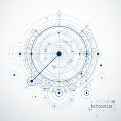 Futuristic abstract vector technology background. Mechanical engineering wallpaper.