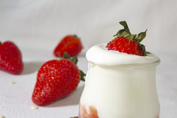 Strawberry and greek yogurt.
