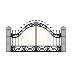 Fence gate vector icon.Cartoon vector icon isolated on white background fence gate.