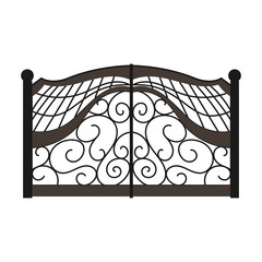 Obraz na płótnie Canvas Fence gate vector icon.Cartoon vector icon isolated on white background fence gate.
