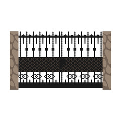 Fence gate vector icon.Cartoon vector icon isolated on white background fence gate.