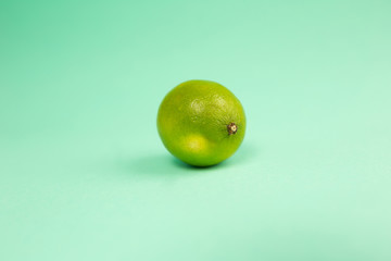 green lemon-lime on a turquoise background
