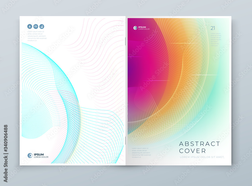 Wall mural liquid abstract cover background design. fluid dynamic graphic element for modern brochure, banner, 