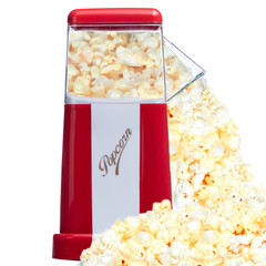 popcorn maker with popcorn overflowing
