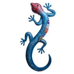 blue lizard with a red head