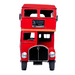 vintage red london bus toy