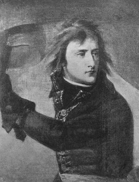 Bonaparte at the Pont d'Arcole, by Antoine-Jean Gros, a French painter in the old book the History of Painting, by R. Muter, 1887, St. Petersburg