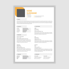 Elegant style resume design vector template