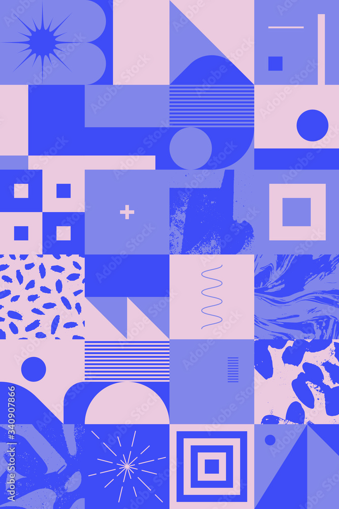 Poster retro future abstract vector pattern