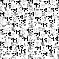 Black and white hand drawn vector seamless pattern suitable for wrapping paper, wallpaper, textile design, web design, stationery and more