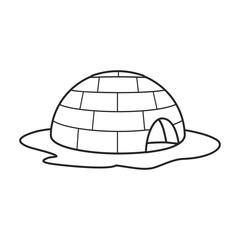 Ice igloo vector icon.Outline vector icon isolated on white background ice igloo.