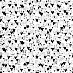 Black and white hand drawn vector seamless pattern suitable for wrapping paper, wallpaper, textile design, web design, stationery and more