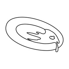 Gold in a plate vector icon.Outline vector icon isolated on white background gold in a plate.