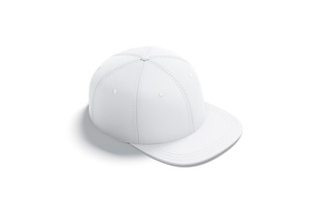 Blank white jeans snapback mockup, side view