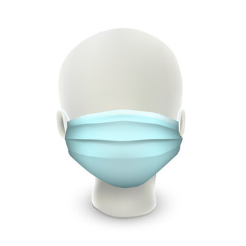 Abstract Head wearing protective mask. Simple illustration of protect from virus.