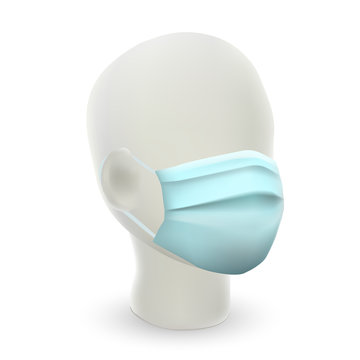 Abstract Head wearing protective mask. Simple illustration of protect from virus.