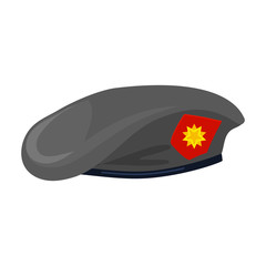 Military beret vector icon.Cartoon vector icon isolated on white background military beret.