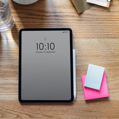 Tablet mockup on a desk