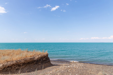 Alakol lake. It is a healing lake in Kazakhstan. Akshi and Kotkuma resorts, Almaty region, Kazakhstan Republic.