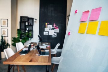 Laptops in a startup coworking space