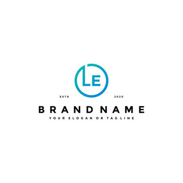 letter LE logo design vector