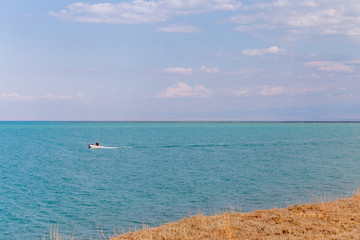 Alakol lake. It is a healing lake in Kazakhstan. Akshi and Kotkuma resorts, Almaty region, Kazakhstan Republic.
