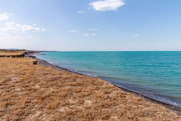 Alakol lake. It is a healing lake in Kazakhstan. Akshi and Kotkuma resorts, Almaty region, Kazakhstan Republic.