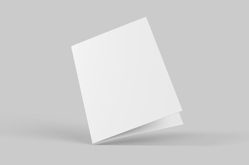 Blank half fold brochure template for mock up and presentation design. 3d render illustration.