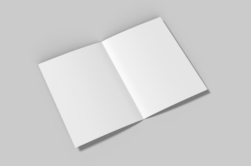 Blank half fold brochure template for mock up and presentation design. 3d render illustration.