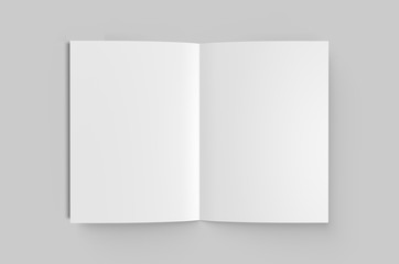 Blank half fold brochure template for mock up and presentation design. 3d render illustration. - obrazy, fototapety, plakaty