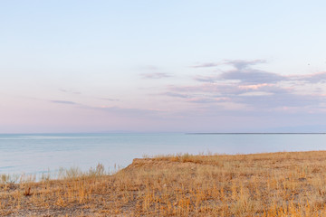 Alakol lake. It is a healing lake in Kazakhstan. Akshi and Kotkuma resorts, Almaty region,...