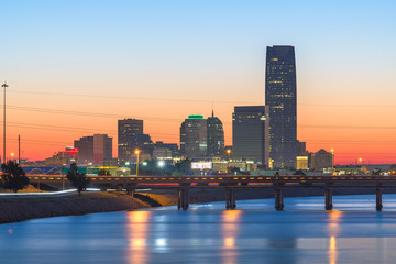 Fototapeta na wymiar Oklahoma City, Oklahoma, USA River and Skyline
