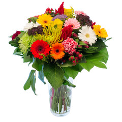 Isolated bouquet of flowers in a vase 