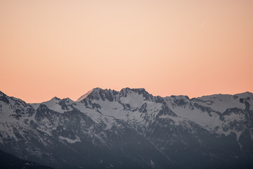 Sunrise above the French Alps, valloire, Alps, France