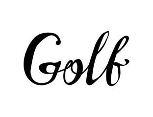 Golf. Vector calligraphic letters word