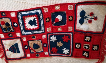 plaid, knitting, needlework, Christmas tree1