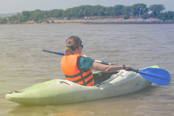 Water sport, kayaking.