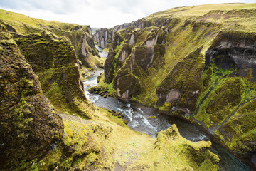 Beautyfull green canyon in Iceland