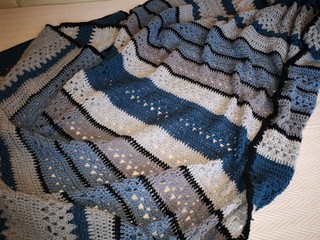 plaid, knitting, needlework, gray, blue, marine7