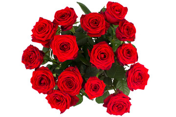 Rose flower bouquet in a vase isolated