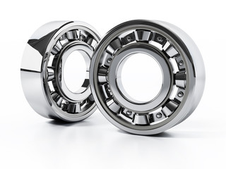 Wheel bearing isolated on white background. 3D illustration
