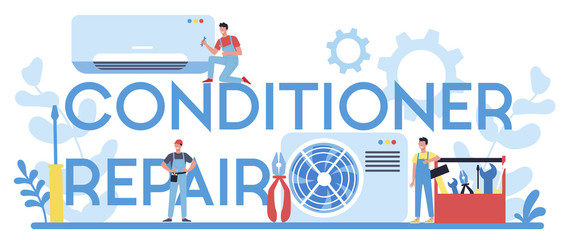Air conditioning repair and instalation service typographic header