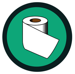 Papel higiénico minimista en fondo verde